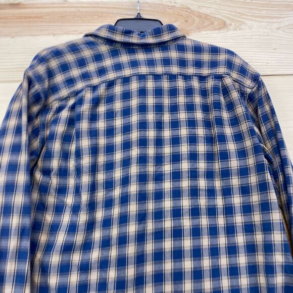 Eddie Bauer Shirt Mens Large Blue Brown Button Up Long Sleeve Plaid Outdoors - Picture 11 of 13